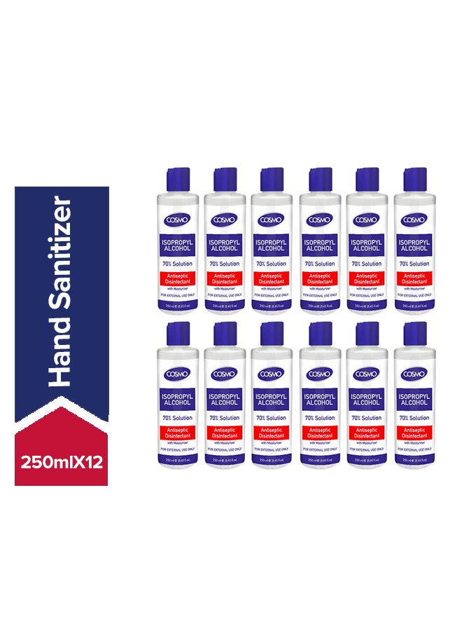 COSMO Antiseptic Solution Liquid Pack Of 12 Multicolour 250ml  - Image 1