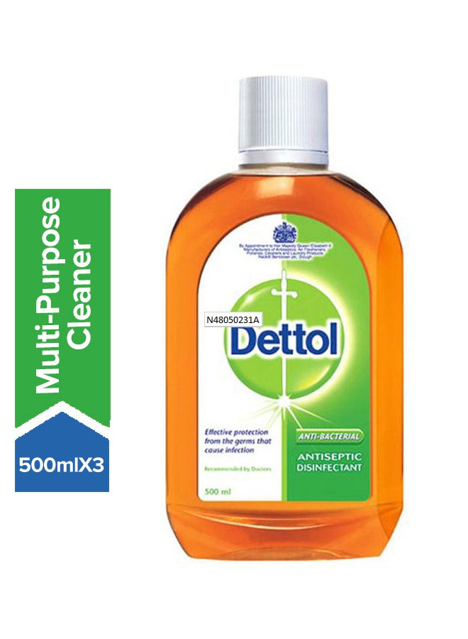 Dettol Antiseptic Disinfectant-2 With 1 Multicolour 500ml 