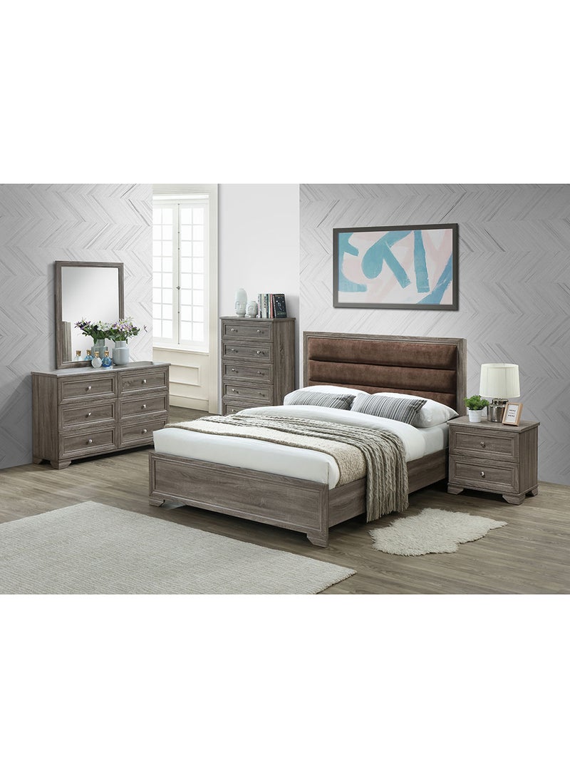 ebb & flow - Bed Frame Luxurious - King Size Bed - Beegee Collection - Medium Sonoma Oak Color - Size 1886 X 2083 X 1200 - Luxurious Home Oak/brown 1886 x 2083 x 1200mm - Image 1