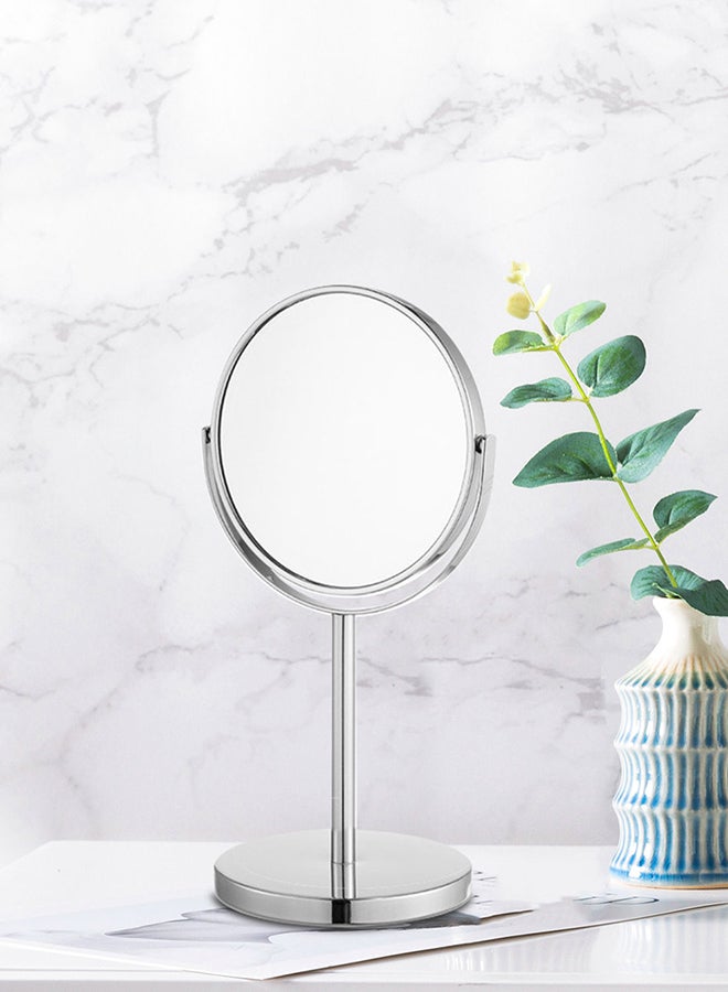Classic Mirror with Stand, for Vanity and Bathroom Use, Sturdy and Multipurpose Silver