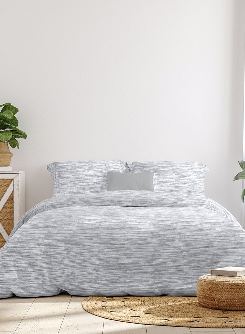 Amal - Comforter Set for Queen Size - All Season Everyday Use Bedding Set - 100% Cotton Percale 3 Pieces: 1 Comforter 2 Pillow Covers printed - Cotton Pearl Blue 160x220 + Pillow Cover:50X75cm - Image 1
