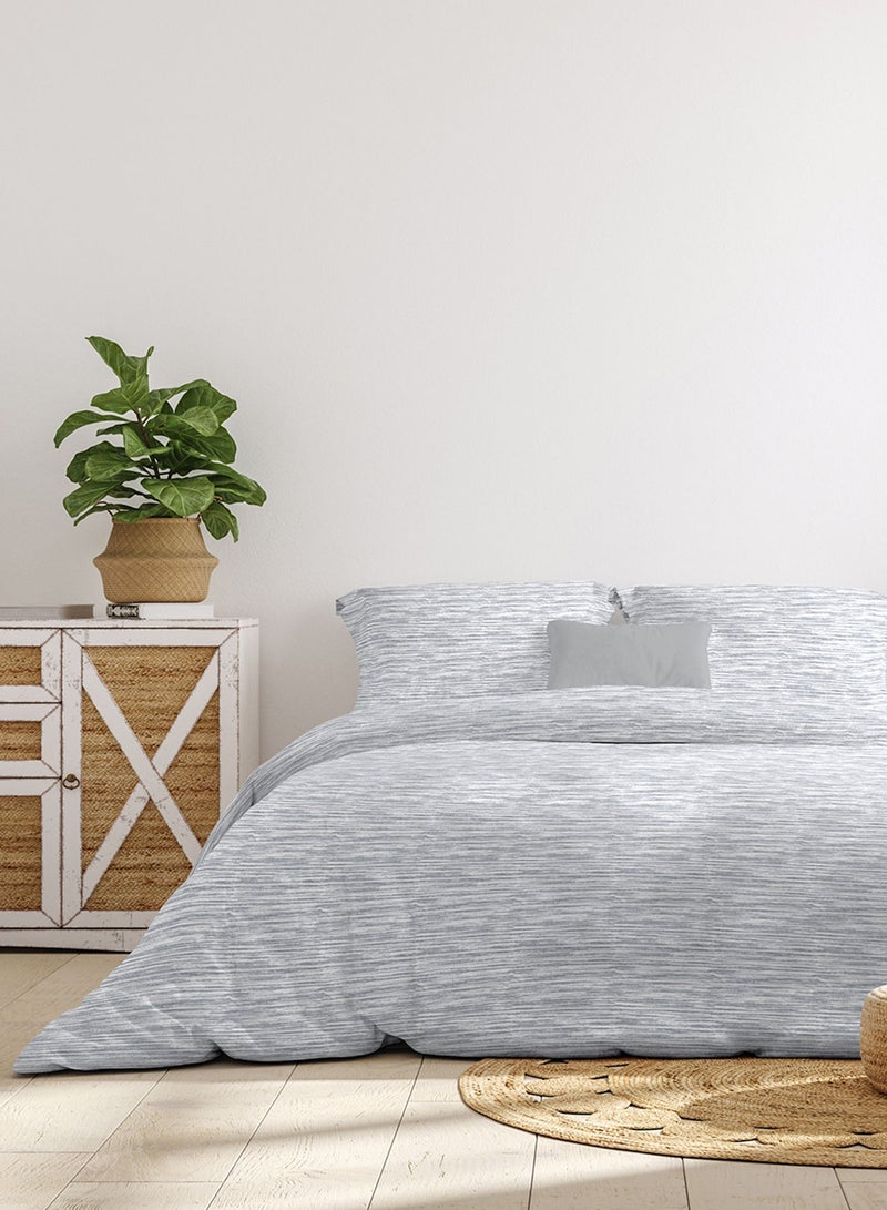 Amal - Comforter Set for Queen Size - All Season Everyday Use Bedding Set - 100% Cotton Percale 3 Pieces: 1 Comforter 2 Pillow Covers printed - Cotton Pearl Blue 160x220 + Pillow Cover:50X75cm - Image 1