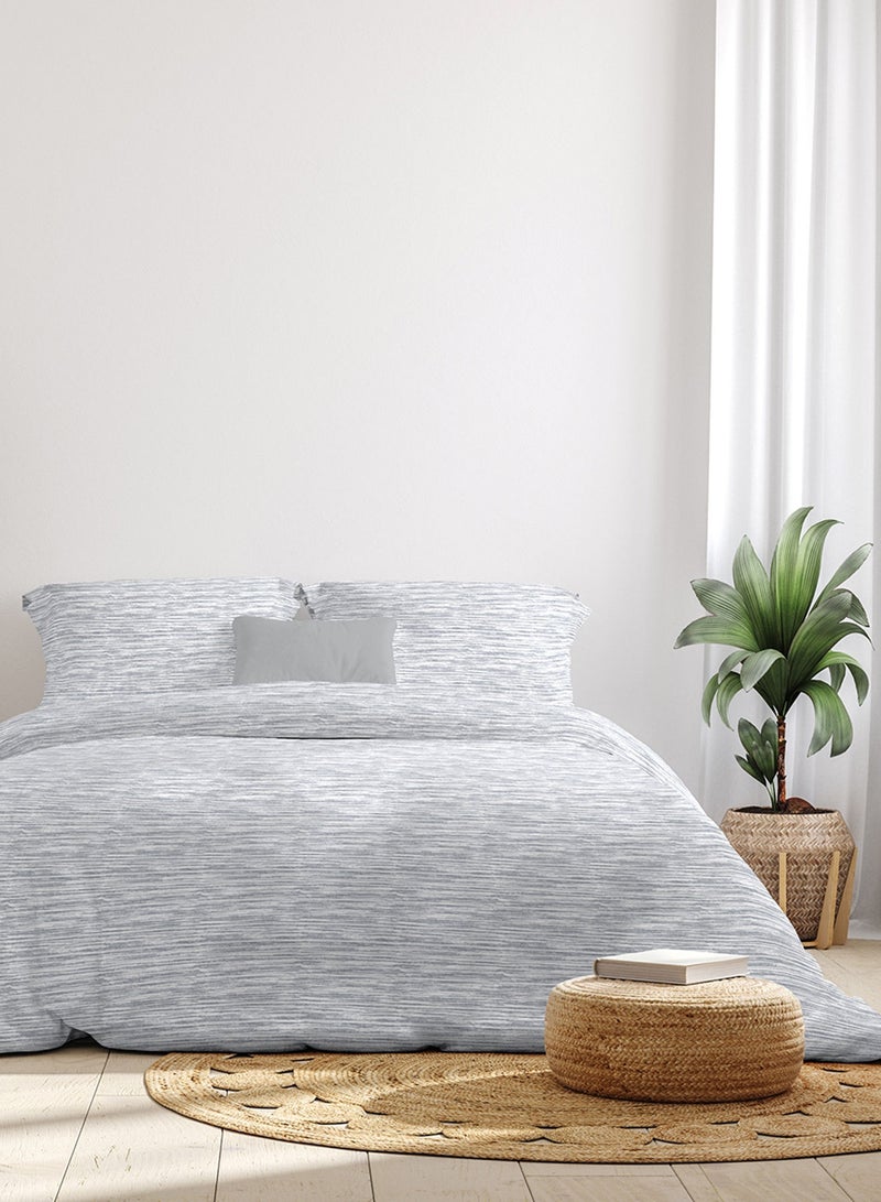 Amal - Comforter Set for Queen Size - All Season Everyday Use Bedding Set - 100% Cotton Percale 3 Pieces: 1 Comforter 2 Pillow Covers printed - Cotton Pearl Blue 160x220 + Pillow Cover:50X75cm - Image 1