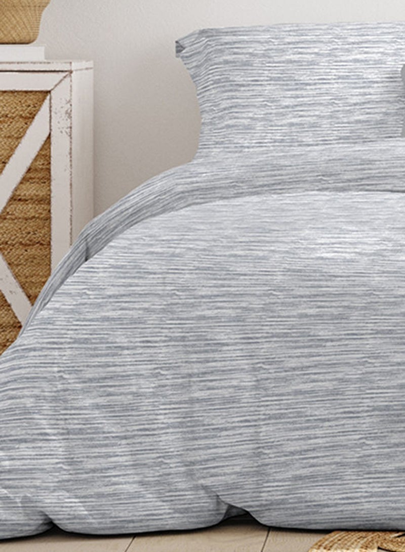 Amal - Comforter Set for Queen Size - All Season Everyday Use Bedding Set - 100% Cotton Percale 3 Pieces: 1 Comforter 2 Pillow Covers printed - Cotton Pearl Blue 160x220 + Pillow Cover:50X75cm - Image 1