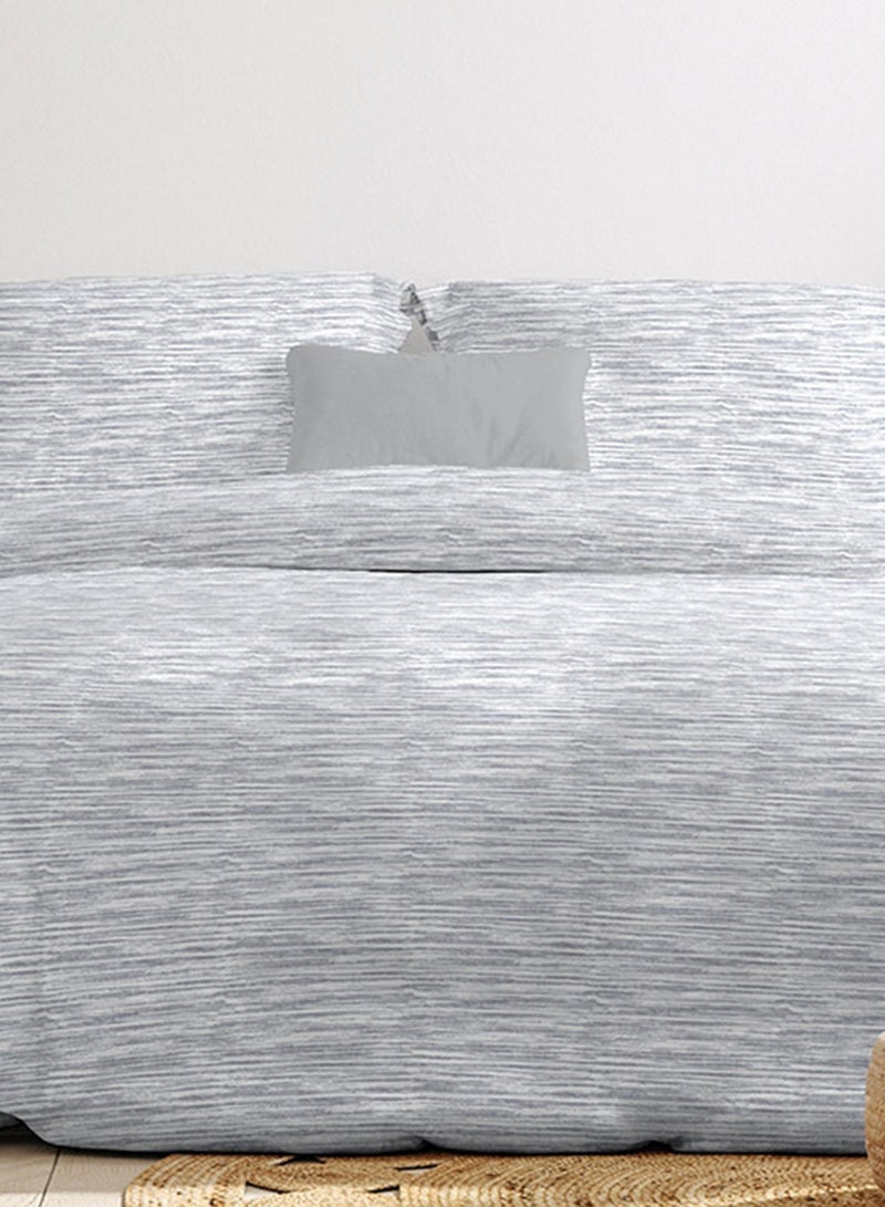 Amal - Comforter Set for Queen Size - All Season Everyday Use Bedding Set - 100% Cotton Percale 3 Pieces: 1 Comforter 2 Pillow Covers printed - Cotton Pearl Blue 160x220 + Pillow Cover:50X75cm - Image 1