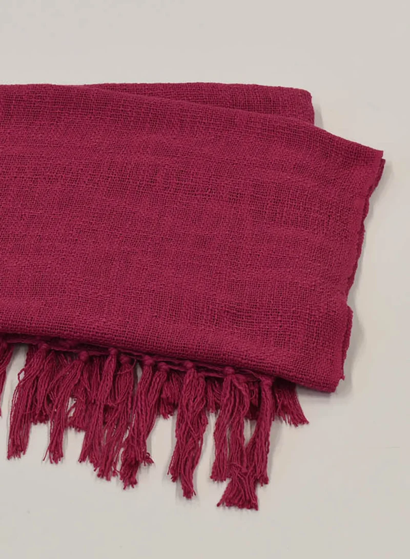 Noon East Lightweight Summer Blanket Queen Size 200 GSM Woven Texture All Season Blanket Bed And Sofa Throw Pink 150 x 200cm