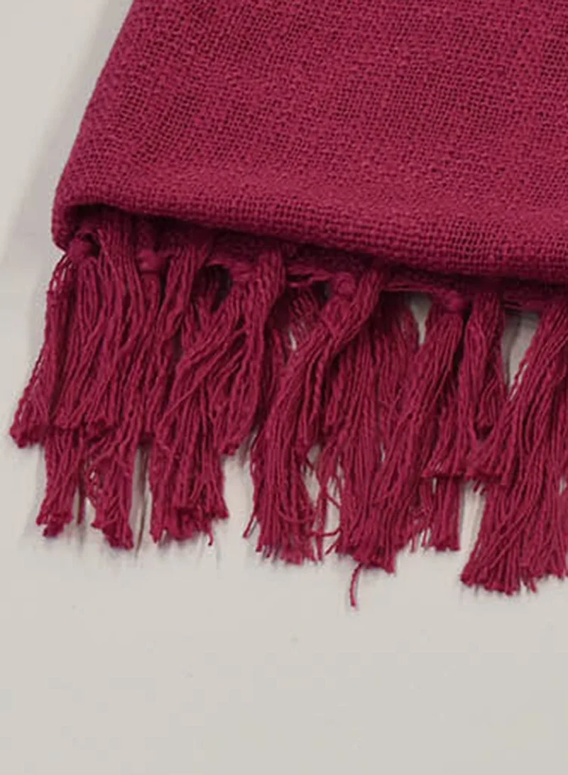 Noon East Lightweight Summer Blanket Queen Size 200 GSM Woven Texture All Season Blanket Bed And Sofa Throw Pink 150 x 200cm