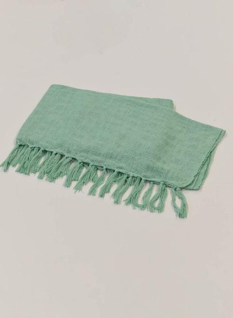 Lightweight Summer Blanket Queen Size 200 GSM Woven Texture All Season Blanket Bed And Sofa Throw Green 150 x 200cm