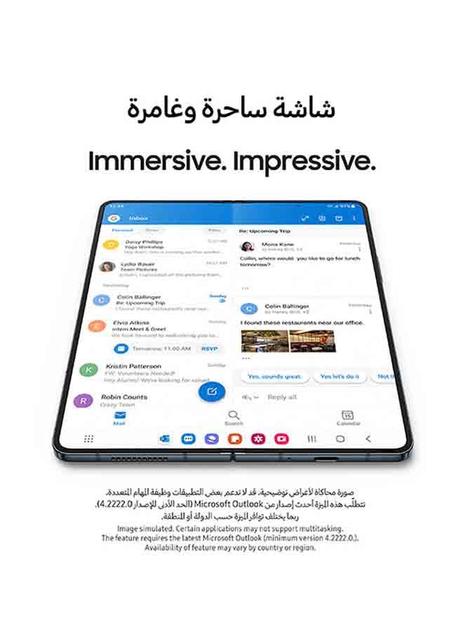 سامسونج هاتف جالاكسي Z فولد 4 ثنائي الشريحة بذاكرة رام سعة 12 جيجابايت وذاكرة داخلية سعة 512 جيجابايت يدعم تقنية 5G بلون أسود فانتوم - إصدار عالمي  - Image 5