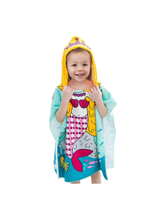 Mermaid Shark Pattern Hooded Cloak Bath Towel  - Image 1