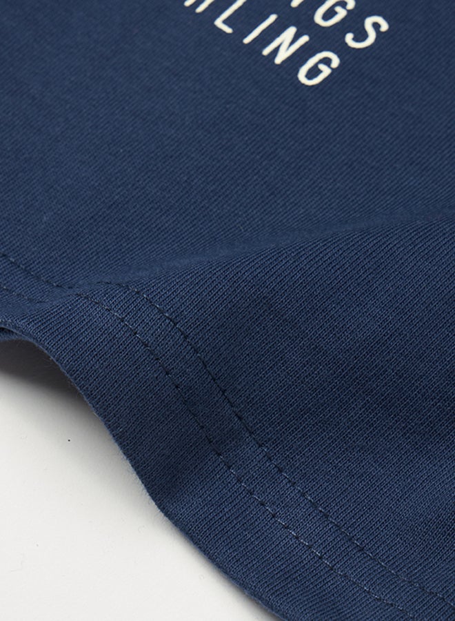 Neon Baby Boys Round Neck Short Sleeve T-Shirt Navy - Image 4