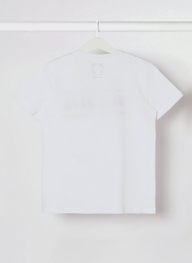NEON Train Hard Printed Casual Crew Neck T-Shirt Navajo White  - Image 2