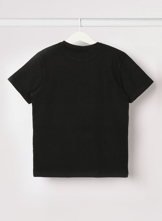 NEON Train Hard Printed Casual Crew Neck T-Shirt Bottle Black  - Image 2