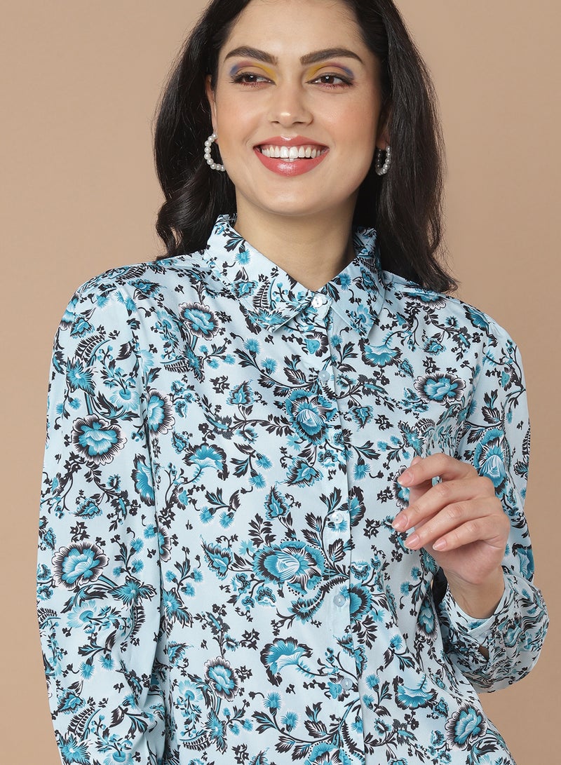 Aila - Casual All Over Print Shirt Multicolour - Image 1