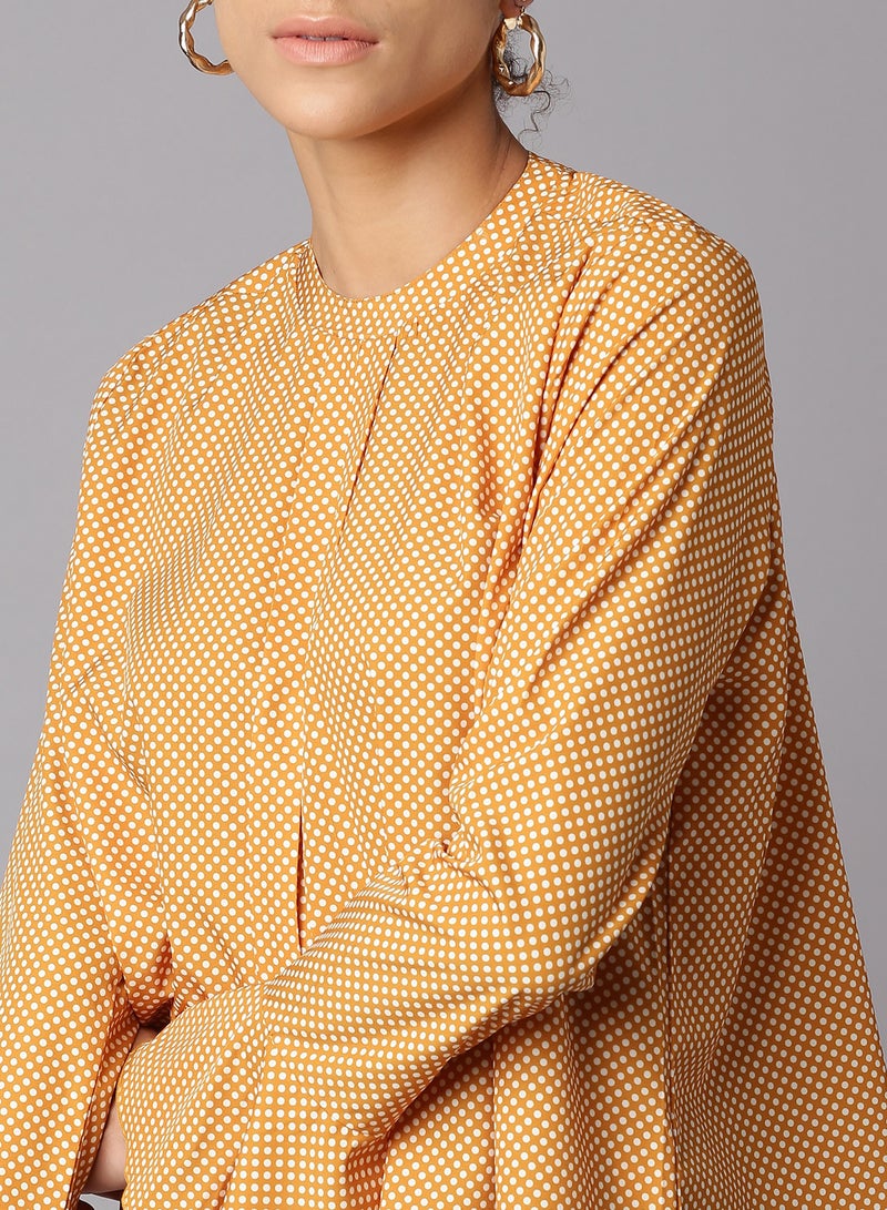 Aila Long Sleeve Casual Top Mustard - Image 4