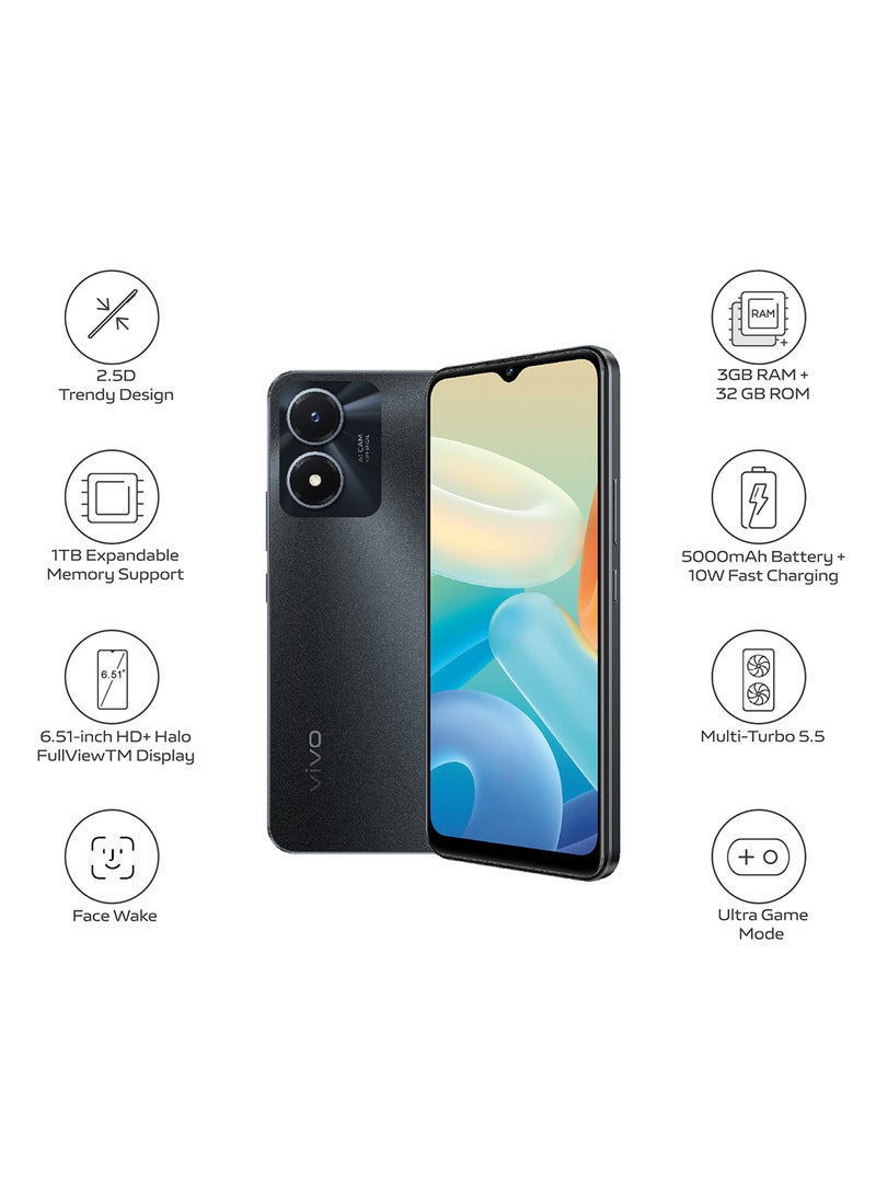 vivo Y02s Dual SIM Fluorite Black 3GB RAM 32GB With Earphone And Ring Holder 4G LTE - Image 3