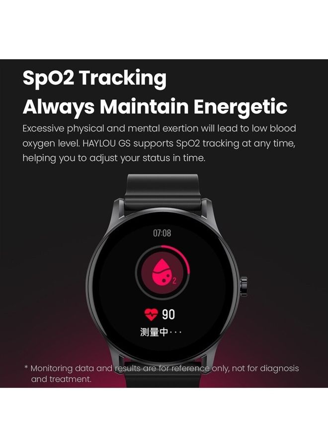 Haylou GS-LS09A  Smart Watch 1.28-inch TFT Display Bluetooth 5.0 220mAh IP68 Waterproof Heart Rate Monitor SpO2 Tracking 7 Days Battery Life 12 Mode Black - Image 2