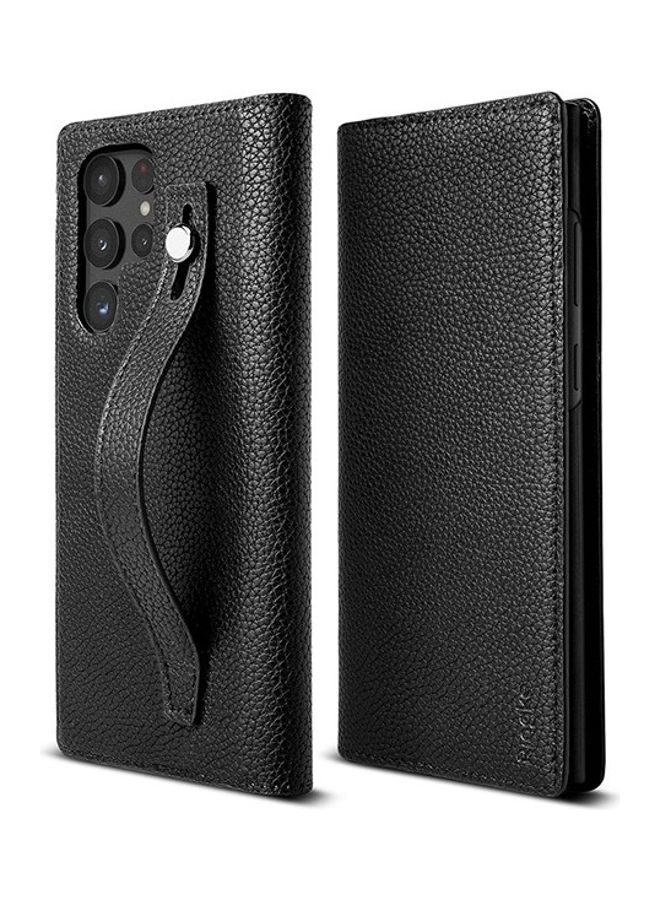 Ringke Folio Signature EZ Strap Compatible with Samsung Galaxy S22 Ultra 5G Case (2022) Black  - Image 1