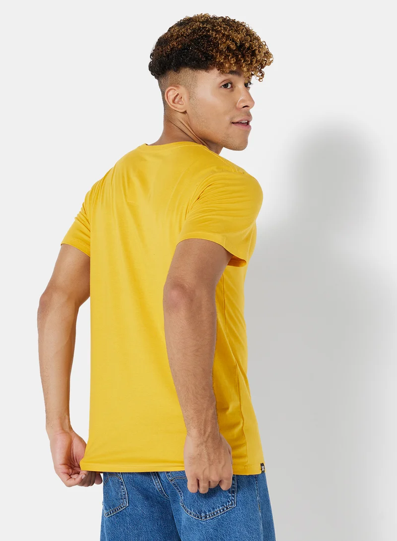 DEDICATED Happiness Crew Neck T-Shirt Yellow