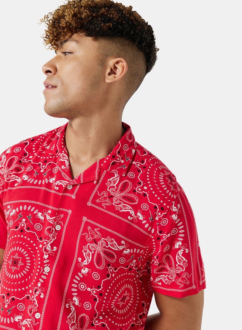 BRAVE SOUL - All Over Print Shirt Red - Image 1