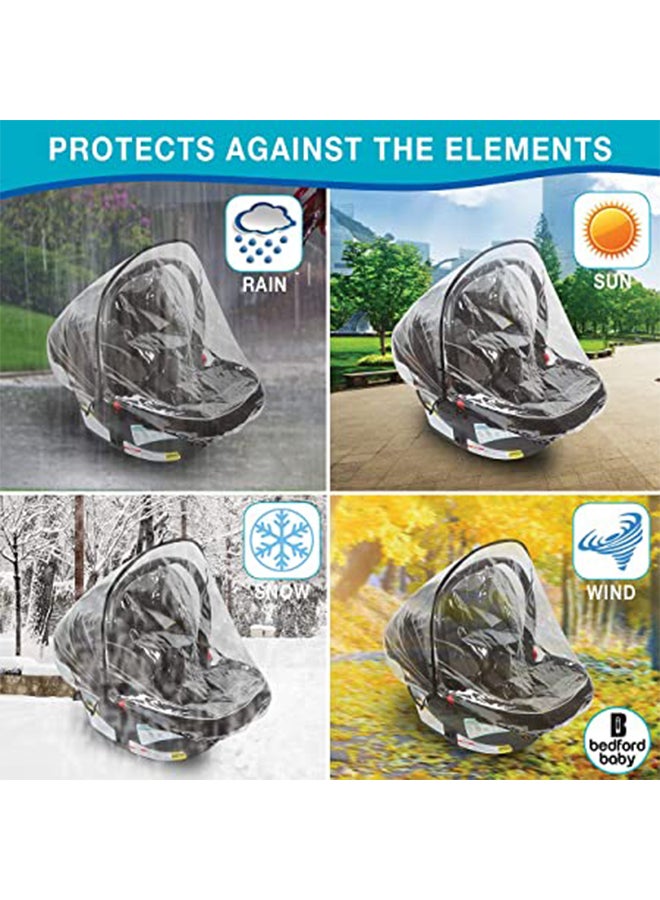 Maxi-Cosi Rain Cover for Baby Car Seat - Grey/Clear  - Image 4