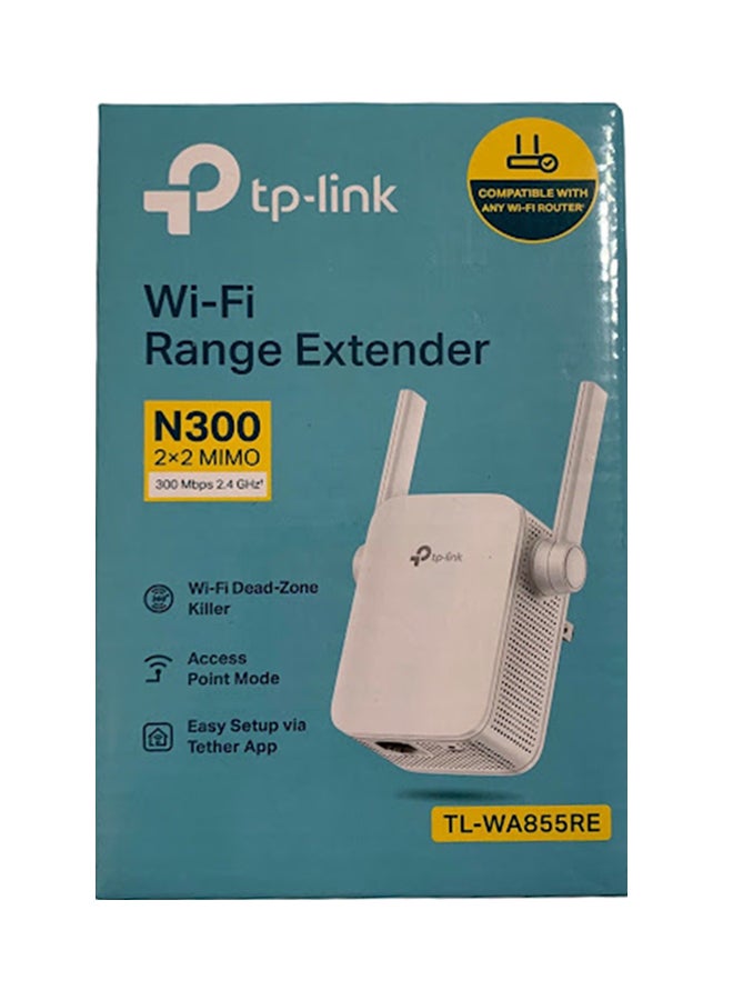 TP-LINK - 300Mbps Wi-Fi Range Extender 300 Mbps White - Image 1