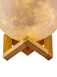 ماركة غير محددة مصباح LED على شكل قمر مع تحكم باللمس وعن بُعد أبيض/بني 15X15X15سم  - Image 5