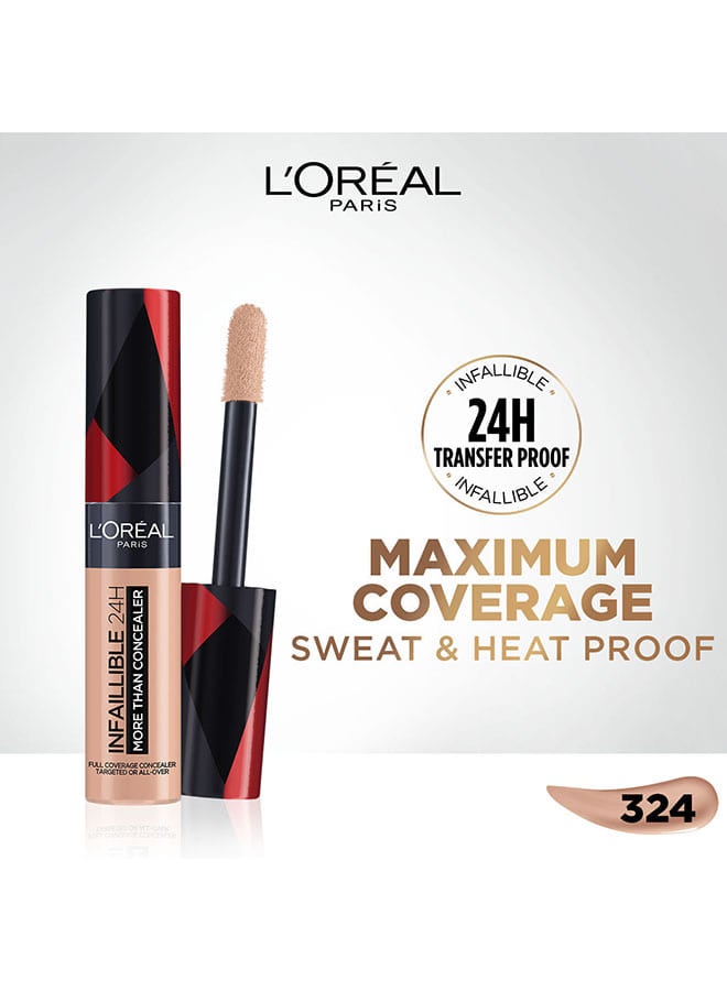 L'OREAL PARIS Infaillible More Than Concealer 324 Oatmeal-Waterproof, Full Coverage oatemal 