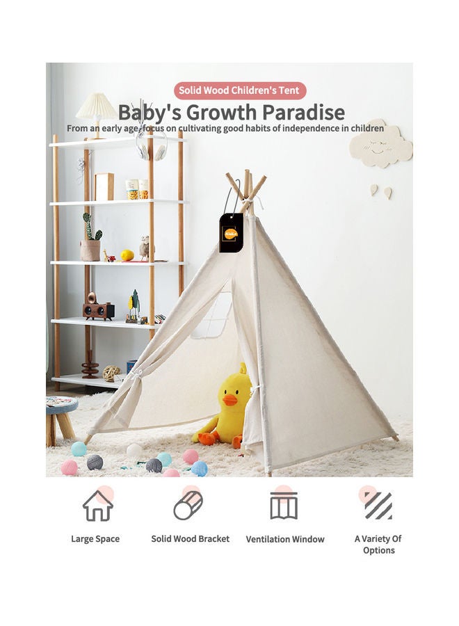 Kidle - Portable Indian Children's Cotton Carva Tipi Teepee Tent Indoor Playhouse 100x100x110cm - Image 1