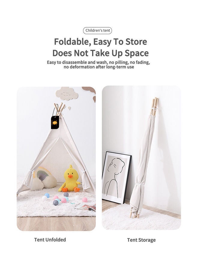 Kidle - Portable Indian Children's Cotton Carva Tipi Teepee Tent Indoor Playhouse 100x100x110cm - Image 1