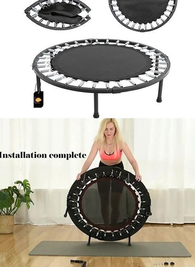 Kidle 48 Inch Mini Exercise Trampoline For Adults or Kids-Indoor Fitness Rebounder Trampoline With Safety Pad 120x120x23cm - Image 4