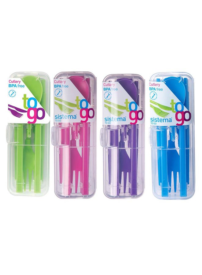 Sistema Cutlery Set To Go Green : Utensil Set - Travel-friendly - Portable - Reusable - BPA-free Green