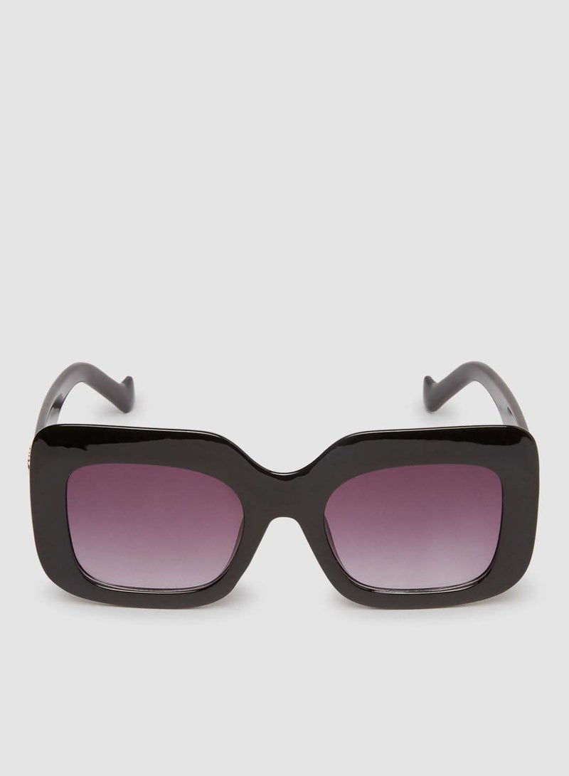 Women's Sunglass With Durable Frame Lens Color Grey Frame Color Black - Image 1