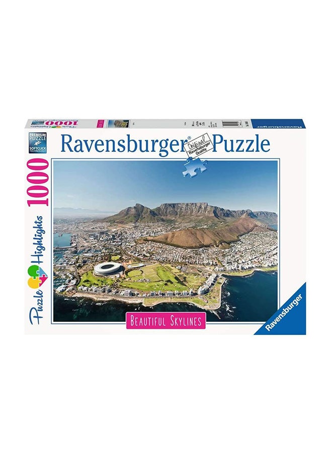 Ravensburger Cape Town 1000‑Piece Jigsaw Puzzle – 70×50 cm Premium Soft‑Click Fit & Anti‑Glare Linen‑Textured Paper for Ages 14+ – Captivating Cape Town Skyline & Table Mountain | 14084‑8 37.3x5.5cm - Image 1