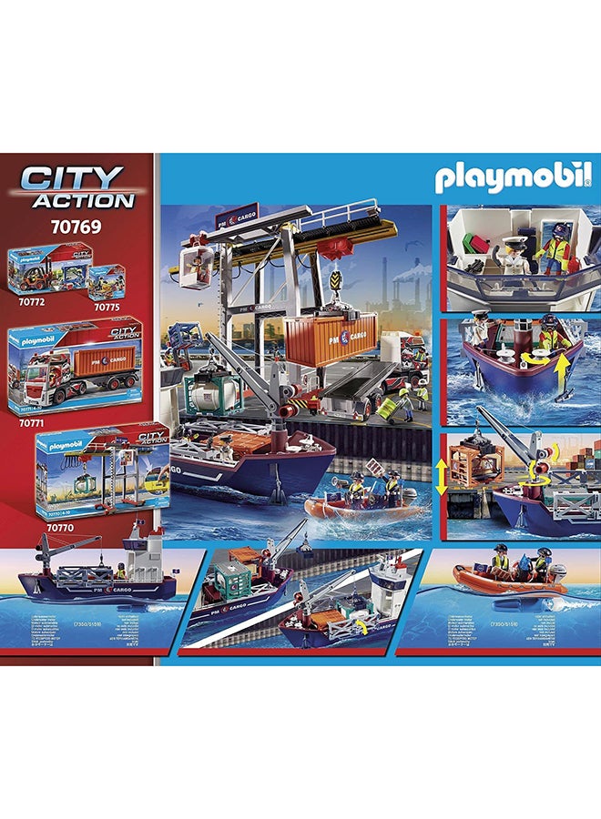 Playmobil - 70769 Cargo Ship With Boat Vehicles Set 3+ Years - Image 1
