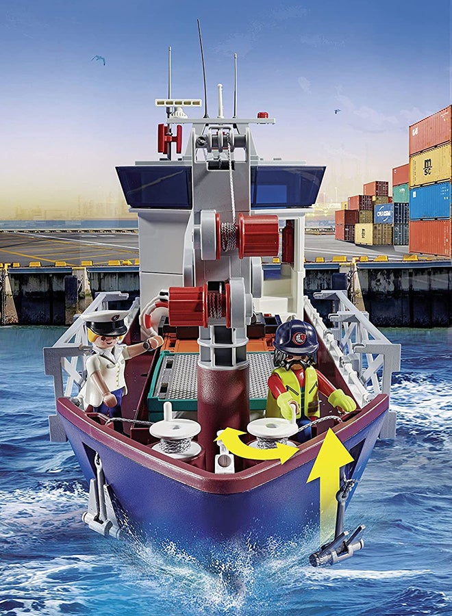 Playmobil - 70769 Cargo Ship With Boat Vehicles Set 3+ Years - Image 1