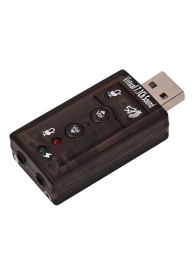 oem - 7.1 Channel USB External Sound Card Audio Adapter Black - Image 1