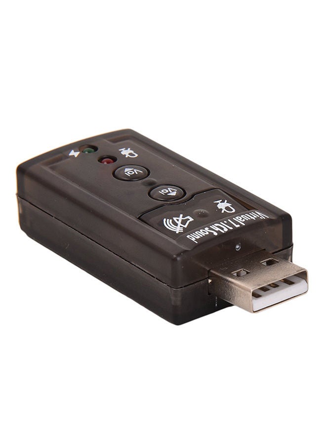 oem - 7.1 Channel USB External Sound Card Audio Adapter Black - Image 1