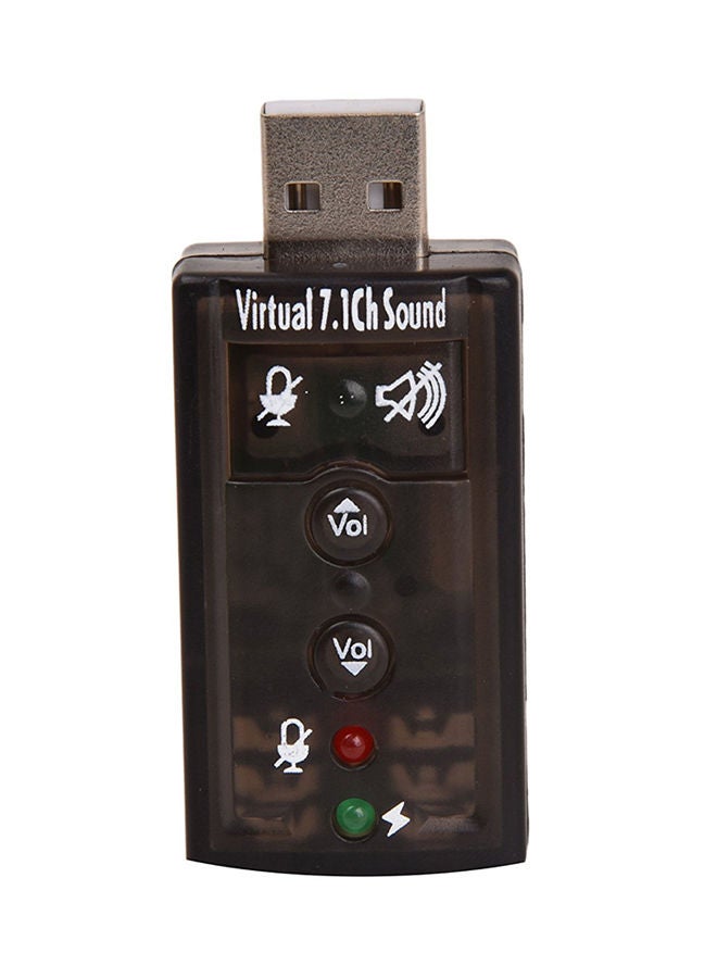 oem - 7.1 Channel USB External Sound Card Audio Adapter Black - Image 1
