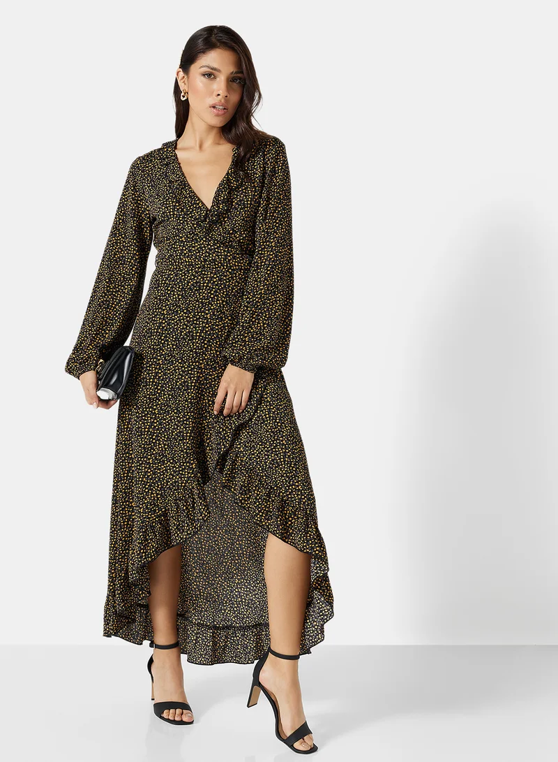 Jacqueline de Yong Printed Wrap Dress Multicolour