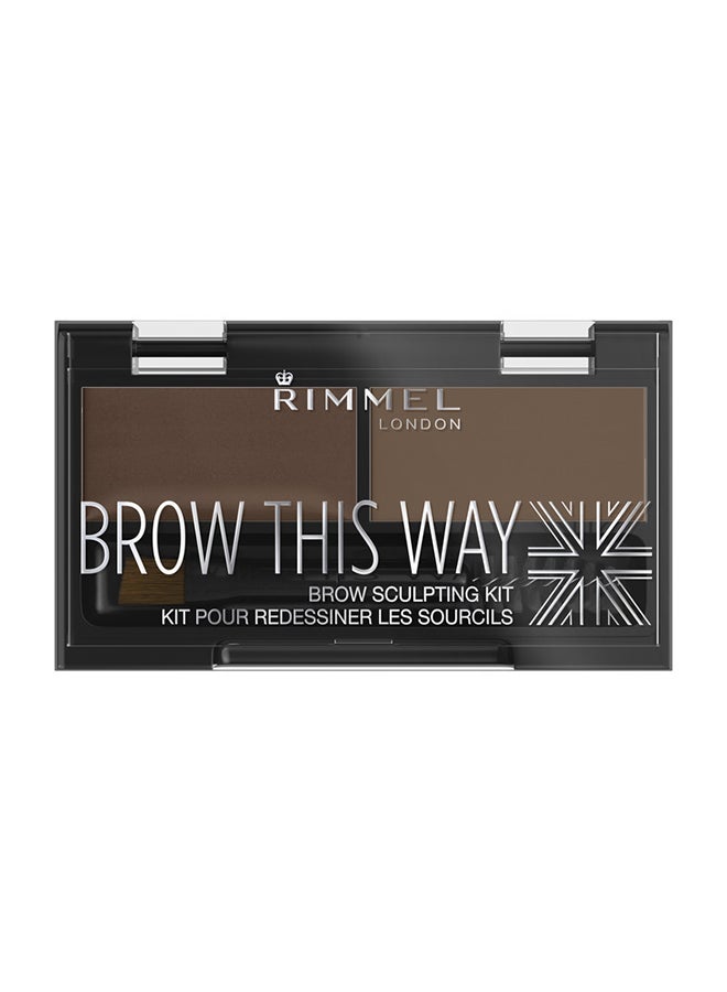 RIMMEL LONDON Brow This Way Sculpting EyeBrow Palette 003 Dark Brown  - Image 2
