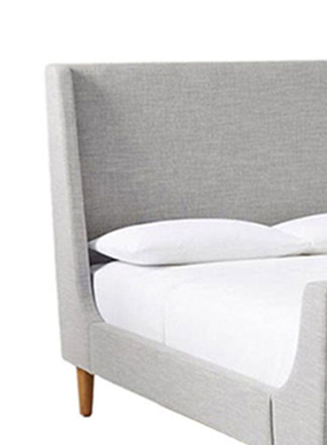 Switch - Bed Base & Headboard - Twin Size Bed - Nordic Style Collection - Wood Grey Color - Size 120 X 190 - Modern Home Grey 120 x 190cm - Image 1