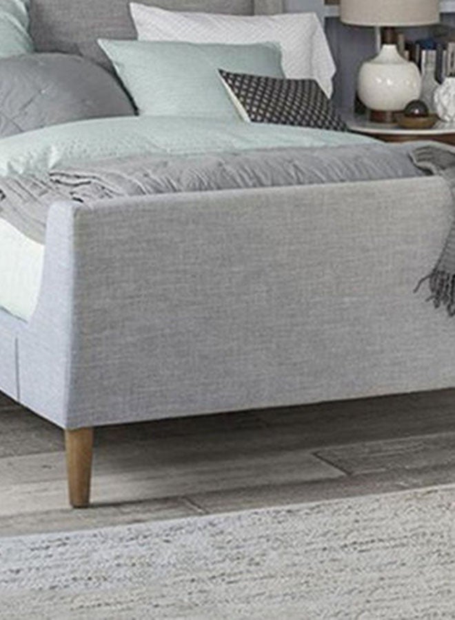 Switch - Bed Base & Headboard - Twin Size Bed - Nordic Style Collection - Wood Grey Color - Size 120 X 190 - Modern Home Grey 120 x 190cm - Image 1