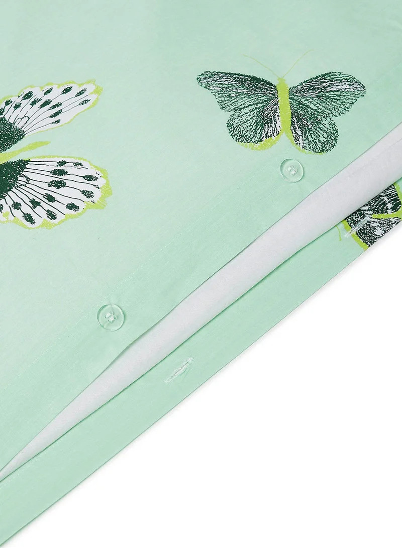 Noon East Duvet Cover Set - With 1 Duvet Cover And 2 Pillow Cover 50X75 Cm - For King/Super King Size Mattress - 100% Cotton 180 Thread Count Green 260 x 220cm