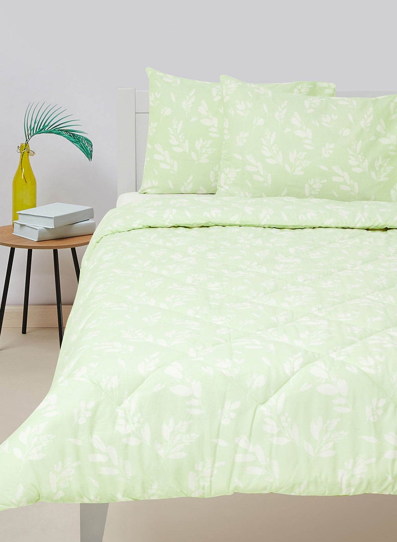 Amal Comforter Set With Pillow Cover 50X75 Cm, Comforter 260X240 Cm - For King/Super King Size Mattress - 100% Cotton Percale - Sleep Well Lightweight And Warm Bed Linen Cotton Light Green  - Image 1