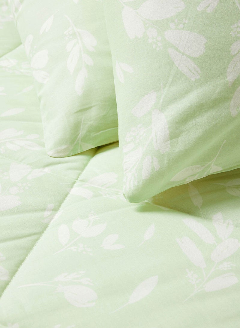 Amal Comforter Set With Pillow Cover 50X75 Cm, Comforter 260X240 Cm - For King/Super King Size Mattress - 100% Cotton Percale - Sleep Well Lightweight And Warm Bed Linen Cotton Light Green  - Image 3
