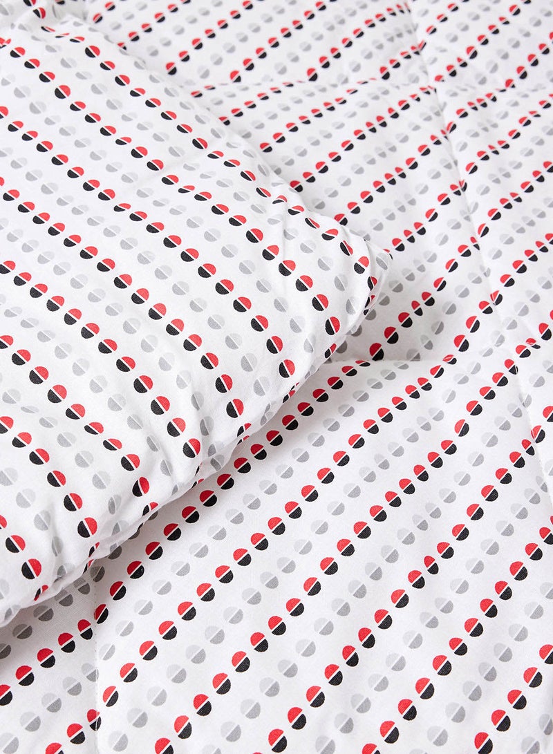 Amal Comforter Set With Pillow Cover 50X75 Cm, Comforter 260X240 Cm - For King/Super King Size Mattress - 100% Cotton Percale - Sleep Well Lightweight And Warm Bed Linen Cotton White/Red  - Image 5