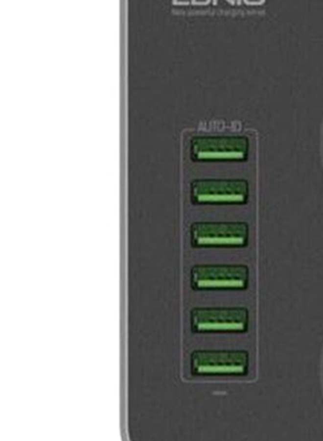 بورودو - منصة شحن ب 6 منافذ USB مع 3 مقابس طاقة أسود - Image 1
