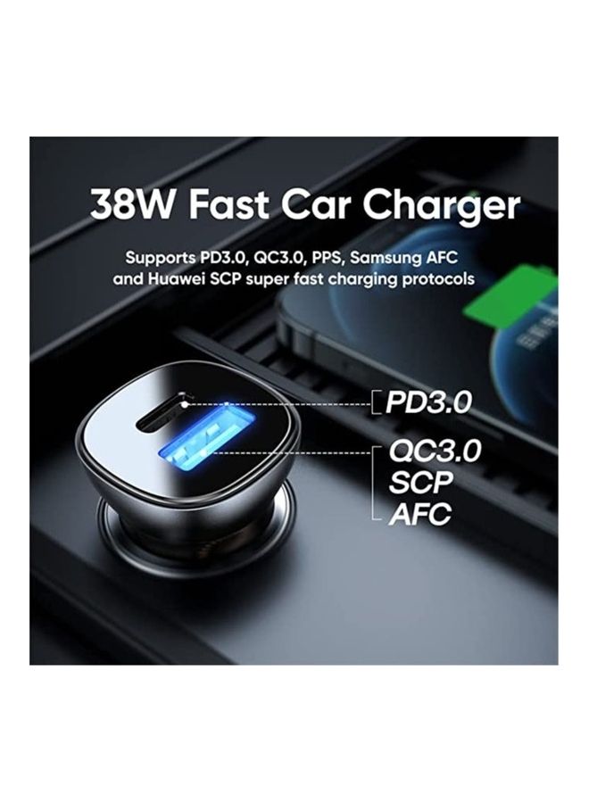 C-A42 2-Port Car Charger PD38W/QC3.0 Black