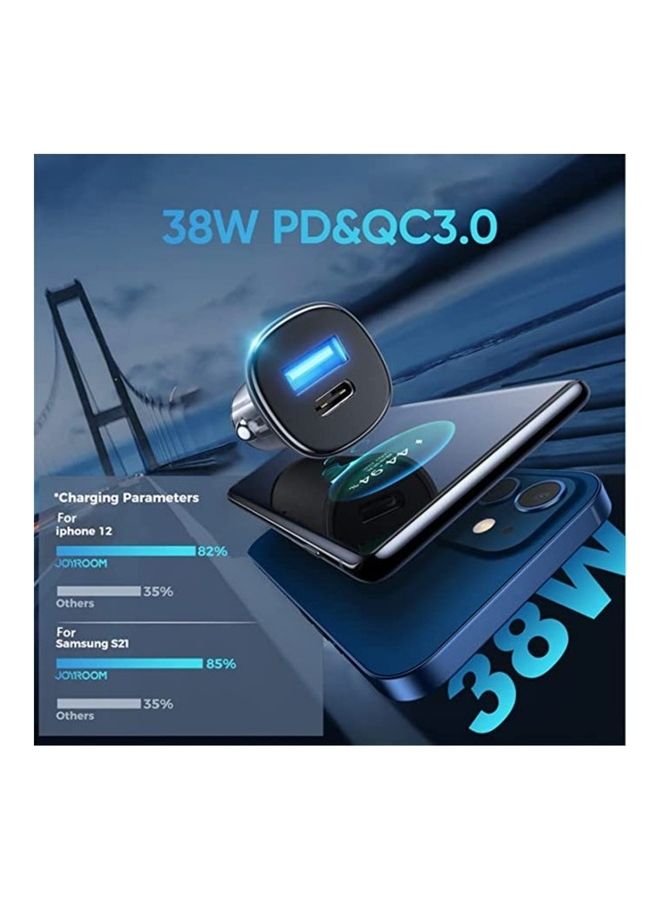 C-A42 2-Port Car Charger PD38W/QC3.0 Black